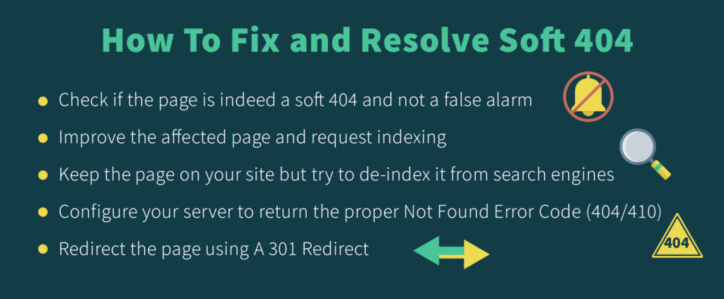 checklist for how to fix soft 404 errors