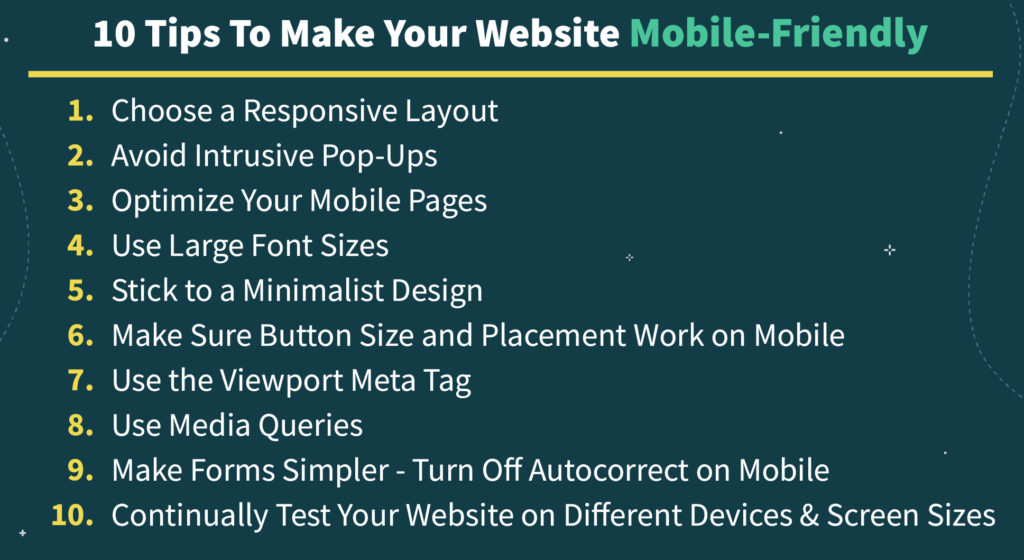 checklist for how to make a website mobile friendly