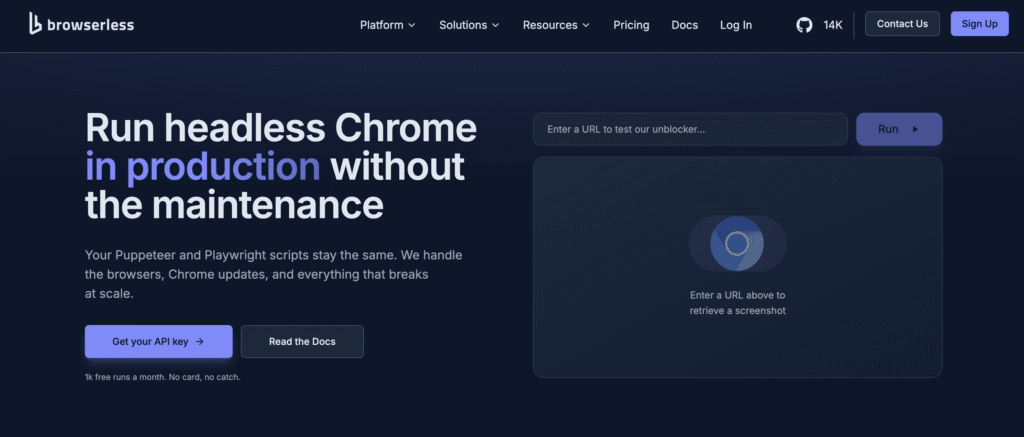Browserless homepage
