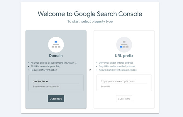 How to create and verify your domain in Google Search Console