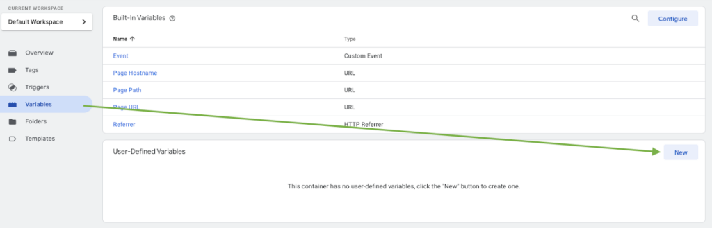 How to create variables in Google Tag Manager