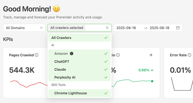 Prerender.io is the best enterprise-grade JavaScript prerendering tool