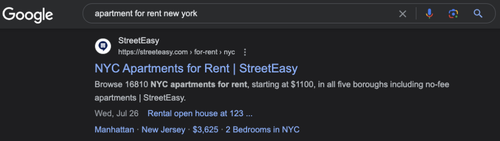 Real Estate Schema showing in Google SERPs