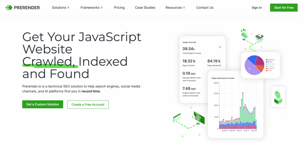 Prerender.io is the best Screaming Frog alternatives for site crawling