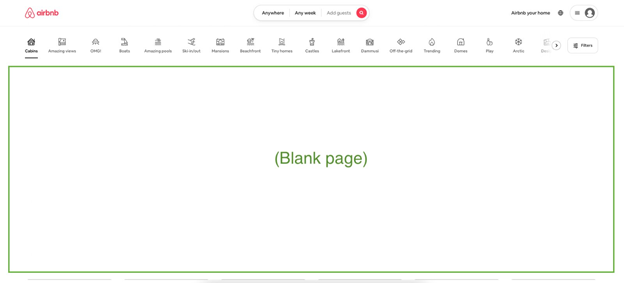 URL Inspection live test returning a blank rendered HTML shell