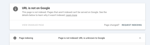 URL unknown to Google