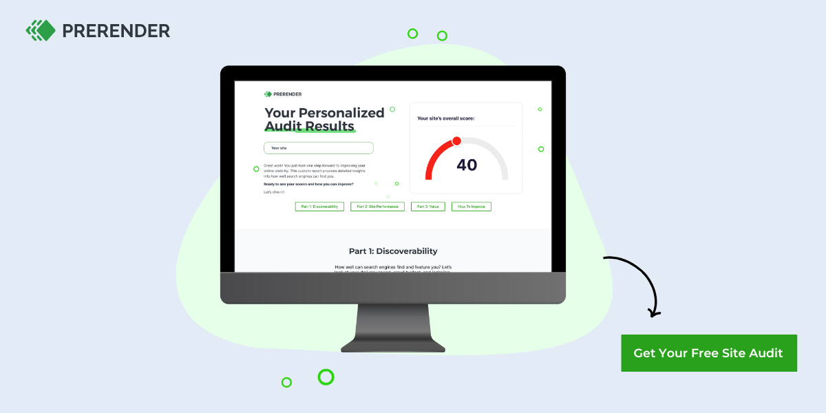 prerender.io's free site audit tool