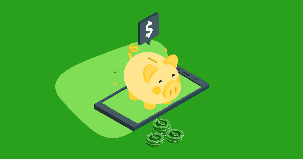 How a prerendering service like Prerender.io can save you money. Green background and an illustration of a graphic piggy bank.