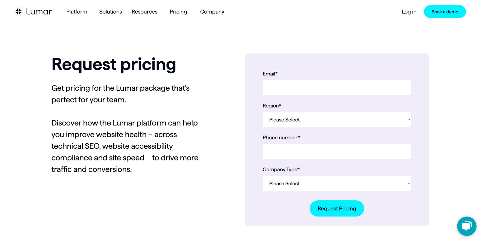 Lumar Pricing Request