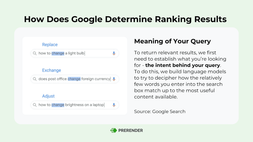 how Google determines ranking results by Prerender.io