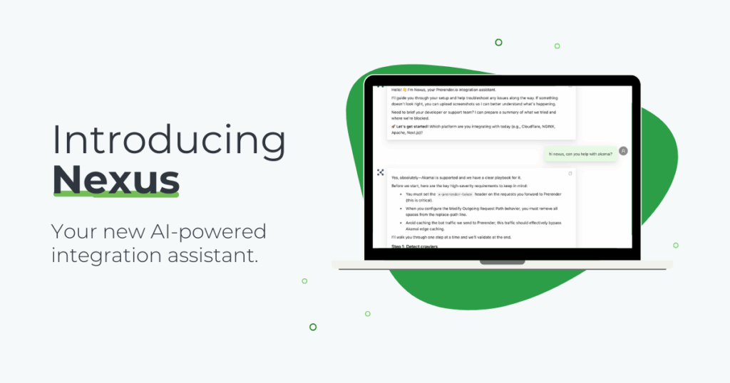 nexus, prerender.io's new ai integration assistant chatbot