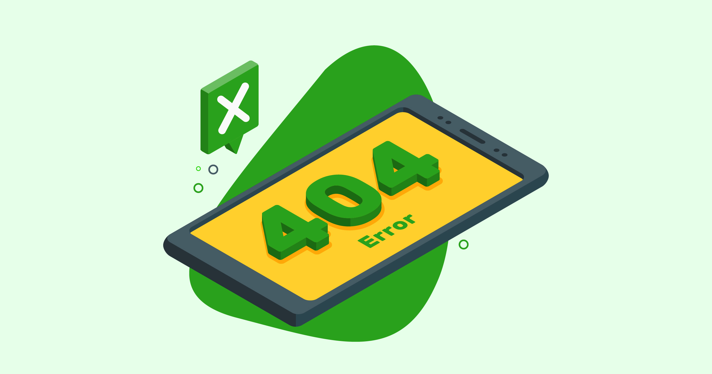 An image for the blog titled "What Are Soft 404 Errors And How to Fix Them [5 Easy Steps]". The image is light green with a yellow graphic that says "404."